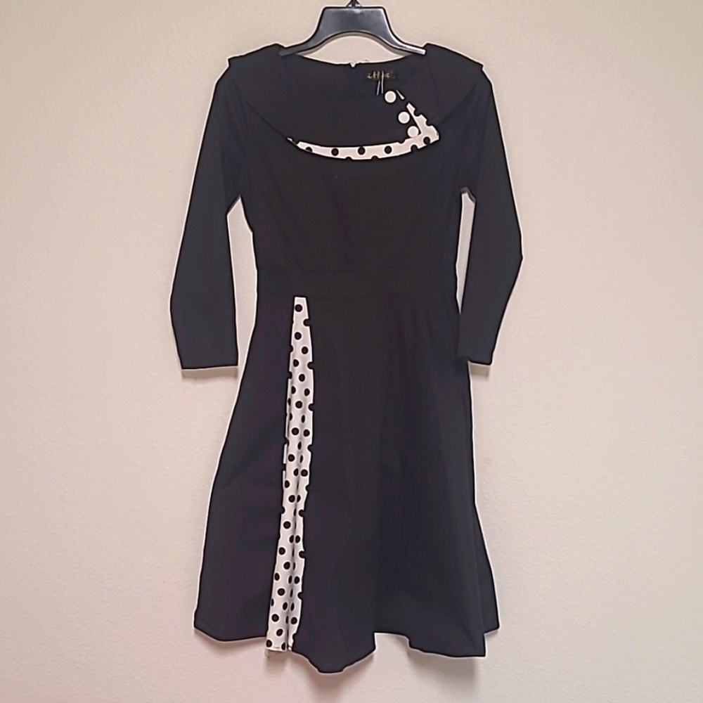 iHot, Medium, Black and White Polka Dot Dress NWT
